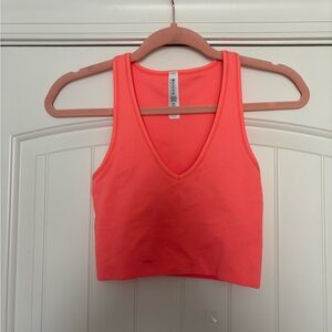 Athleta Orange Fitted Crop Tank Top